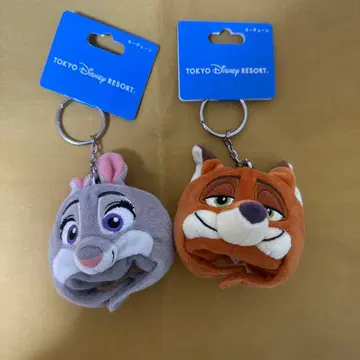 디즈니 리조트 주토피아 팬캡 키체인 닉 주디