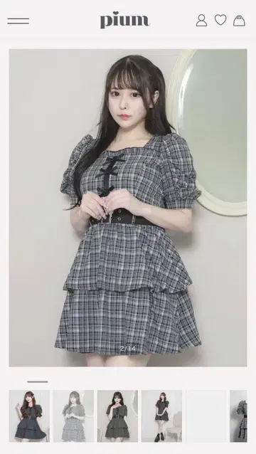 프론트 리본 티어드 미니 원피스