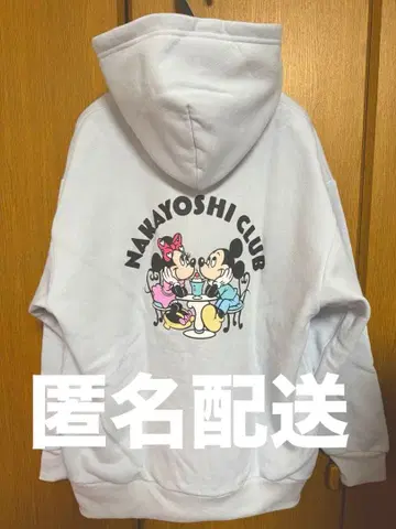 디즈니 단짝 클럽 후드티 미키 미니 스카이블루 M 오버 사이즈