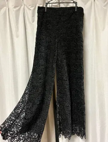 ZARA WOMAN 블랙 레이스 와이드 레그 팬츠