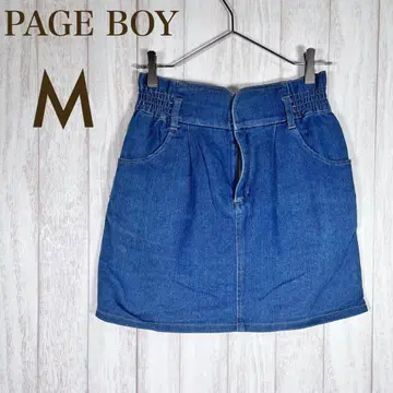 페이지 보이 얇은 소재 데님 미니 스커트 봄/여름 바다 리조트 깔끔한