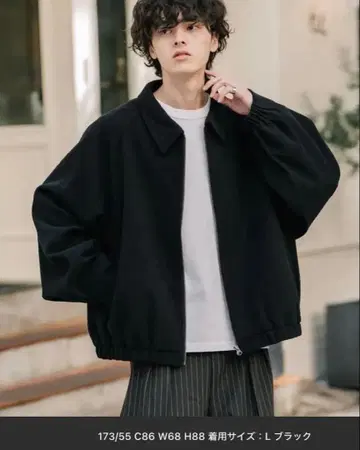 오버 사이즈 테크 멜톤 돌먼 슬리브 숏 블루종 L