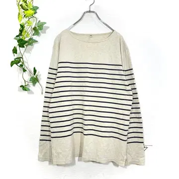 UNIQLO 유니클로 XL 패널 보더 티셔츠 긴팔 롱티 보트넥