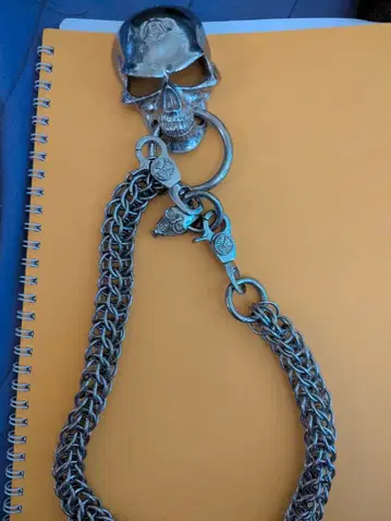 스컬 디자인 지갑 체인 약 60cm