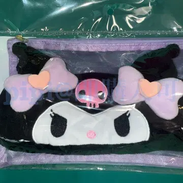 쿠로미 헤어밴드 메쉬 파우치 원포인트 하트 퓨로