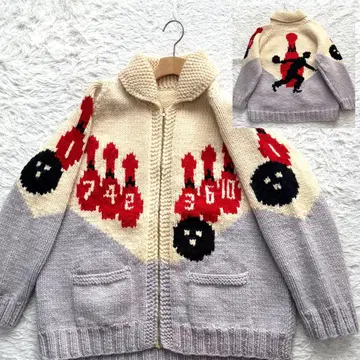 [ 초레어 ] 50s 볼링 카우친 가디건 CROWN 프리 사이즈