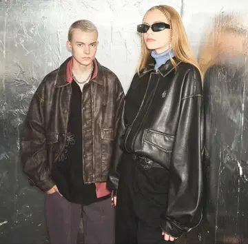 Ajouter flow 가죽 자켓 블랙 L 사이즈