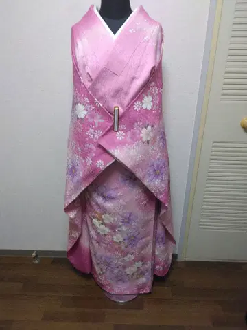 꽃무늬 핑크 후리소데