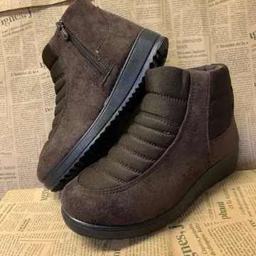 새상품 여성용 22.5cm 발수 경량 보아 안감 숏부츠 브라운 6484