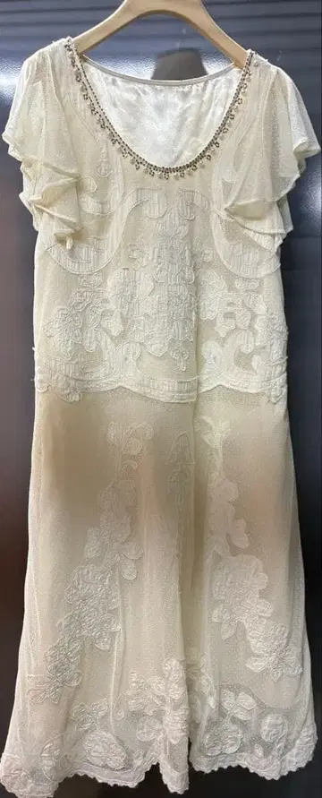 GRACE Class 전체 레이스 자수 시어 원피스 36