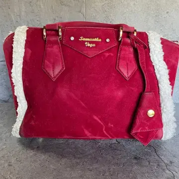 [ Samantha Vega ] 사만사 베가 벨로아 소재 레드 토트백