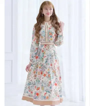 EmiriaWiz 레트로 플라워 롱 원피스 꽃무늬