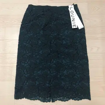 루니 [ 새상품 ] 레이스 스커트 다크 그린 36