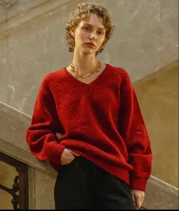 [ Casper John ] 울 믹스 V넥 니트