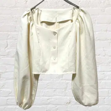 GRL 그레일 블라우스 벌룬 소매 오프숄더 아이보리 여성용