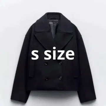ZARA 더블 브레스트 코트 네이비