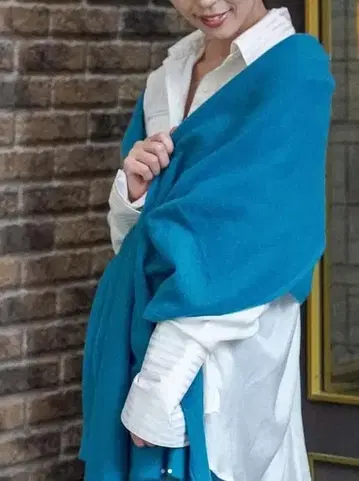 20년 베스트셀러 UTO 캐시미어 100% 천사의 스톨 대형 터콰이즈