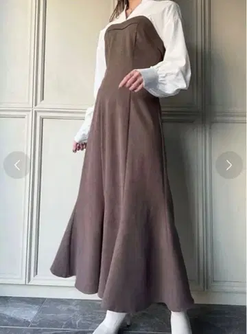 [ 새상품급 ] JUNOAH 주노아 셔츠 도킹 카르제 원피스 모카 L