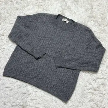 [ c6984 ] 니트 스웨터 긴팔 다크 그레이 캐시미어 100%