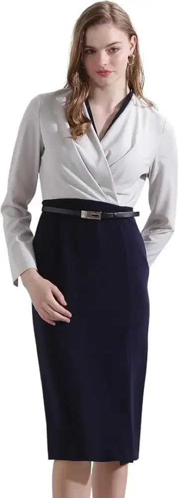 PINKY&DIANNE 바이컬러 넥 원피스