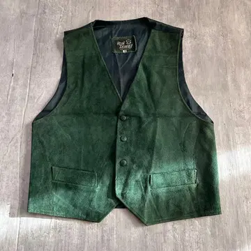 O484 귀중한 색상 극소 잉글랜드제 스웨이드 가죽 베스트 다크 그린 M