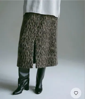 TICCA 레오파드 무늬 모헤어 스커트