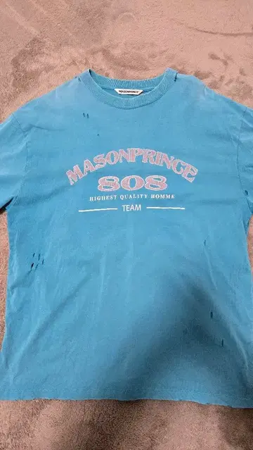 MASONPRINCE 파랑 T셔츠 데미지 있음