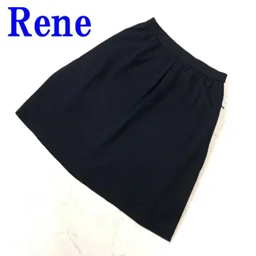 Rene 르네 무릎 기장 스커트 블랙 아세테이트 나일론 36 C4012