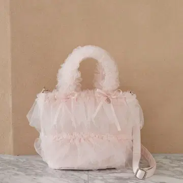 Maison de FLEUR 튤 프릴 2Way 토트백 핑크