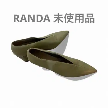 RANDA 올리브색 스틸레토 중간 힐 펌프스