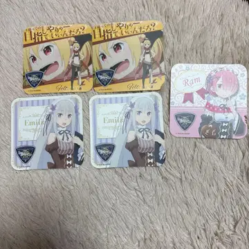 리제로 세가 콜라보 카페 코스터 라무 에밀리아 펠트