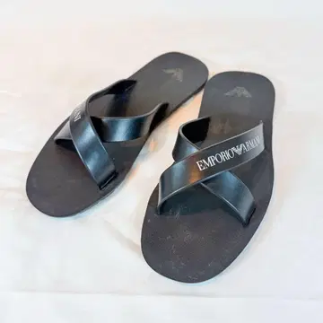 엠포리오 아르마니 로고 샌들 블랙 41 약 25cm