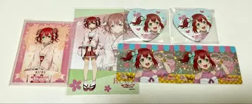 Aqours 쿠로사와 루비 하트형 캔뱃지 오다이바 벚꽃 일본 의류