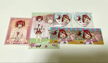 Aqours 쿠로사와 루비 하트형 캔뱃지 오다이바 벚꽃 일본 의류