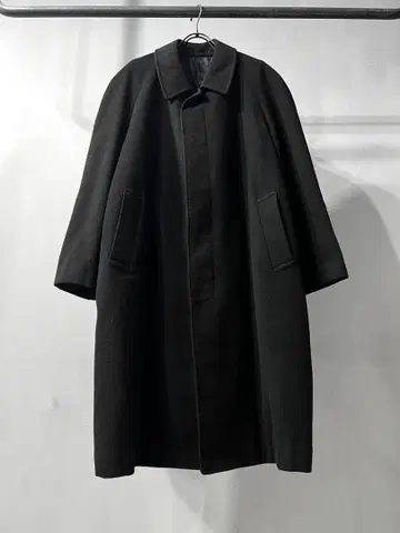 캐시미어 100% 코트 블랙 스탠칼라 발마칸 코트 빈티지