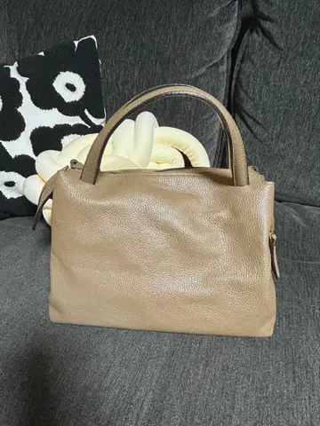 베이지 가죽 투웨이 핸드백