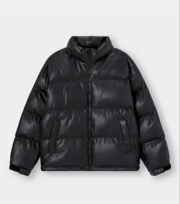 GU 비트 패디드 인조 가죽 블루종 블랙 M 다운 자켓