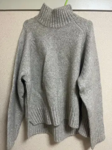 WYM LIDNM 터틀넥 니트 라이트 그레이