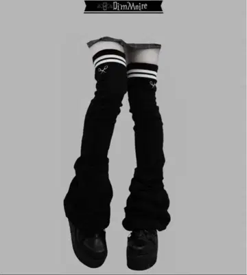 Dimmoire 학원 니하이 워머 블랙 블랙 컬러 1점