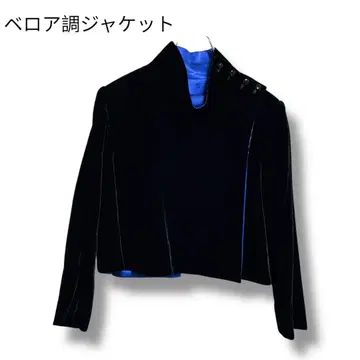 블랙 벨로아 볼레로풍 자켓 F 블랙/블루 안감 레이온 100%