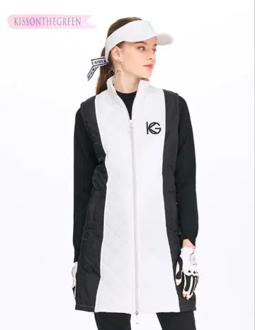 새상품 KG 슬리브리스 원피스 화이트/블랙