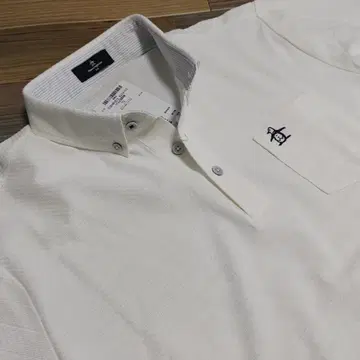 새상품! 맨싱 자카드 버튼 다운 피케 셔츠 LL 화이트