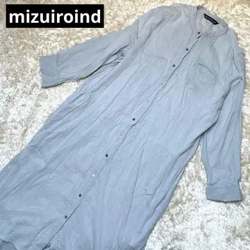 미즈이로 인드 원피스 양류 크레이프 스탠드 카라