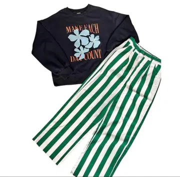 Ungrid 세트 판매 맨투맨 스트라이프 팬츠 팬츠