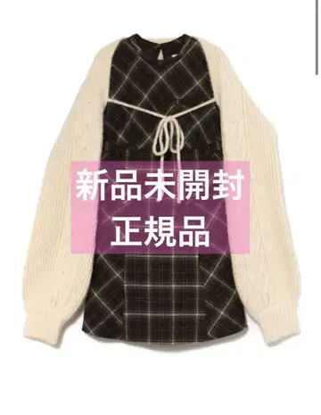 [ 현재 최저가 ] ANDMARY Mimi 체크 세트 미니 드레스