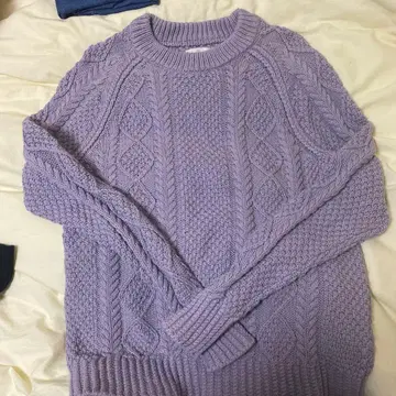 BEAN SIGNATURE 라벤더 케이블 니트 L