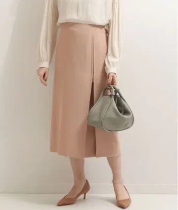 2장 세트 NOBLE 지퍼 A라인 스커트 블루와 핑크