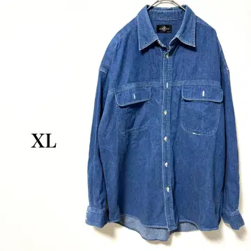 레나운 MENS 데님 셔츠 XL 데님 블루 루즈핏 일본제