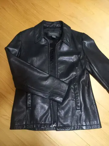 블랙 가죽 싱글 자켓