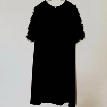 유나이티드 애로우즈 38 블랙 프린지 무릎 기장 원피스